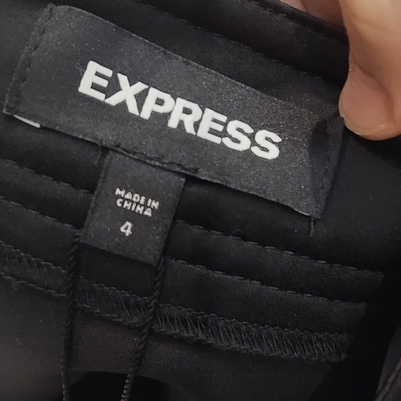 Express Black Lace Up Front Mini Skirt - Picture 3 of 5